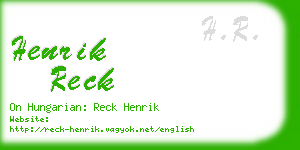 henrik reck business card